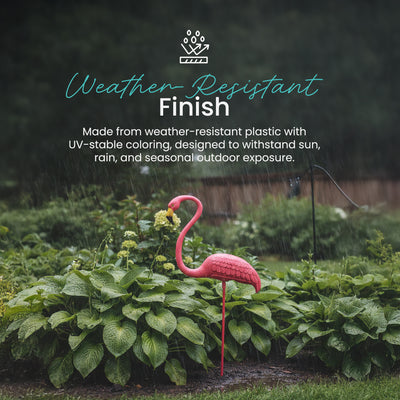 Union Products Outdoor Featherstone Flamingo Yard Lawn Ornament, (Open Box) - VMInnovations