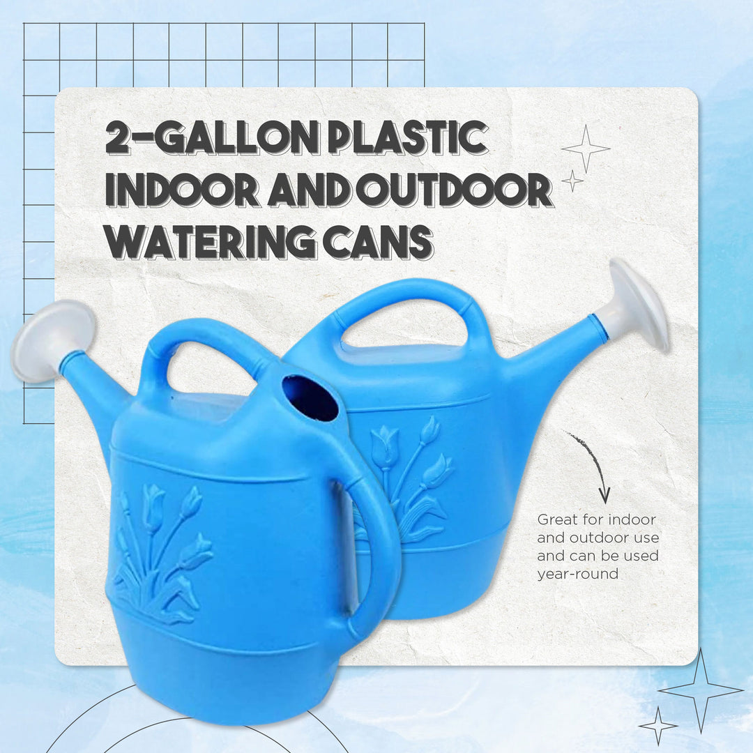 Union Products Plants & Garden 2 Gal Plastic Watering Can, Caribbean Blue (Used)