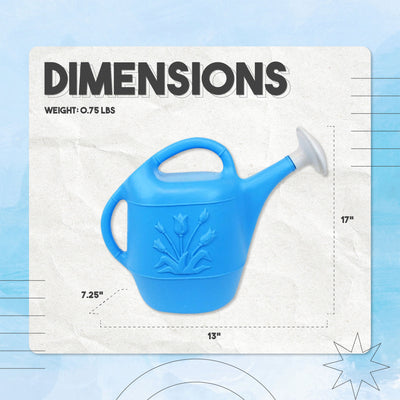 Union Products Plants & Garden 2 Gal Plastic Watering Can, Caribbean Blue, 3 Ct