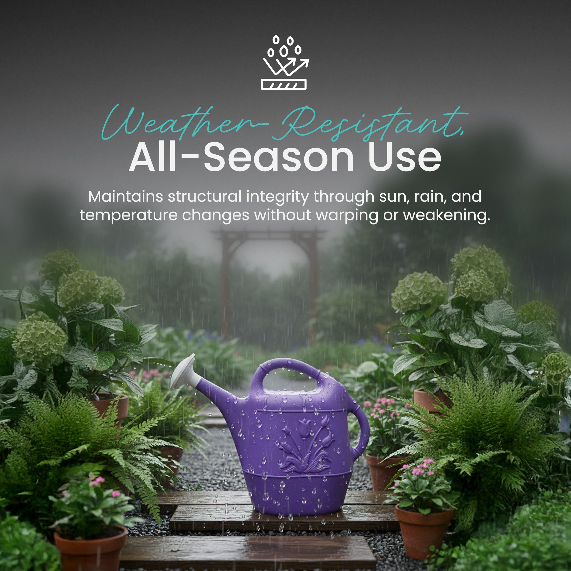 Union Products 63068 Indoor/Outdoor 2 Gallon Plastic Plant Watering Can, Purple - VMInnovations