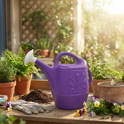 Union Products 63068 Indoor/Outdoor 2 Gallon Plastic Plant Watering Can, Purple - VMInnovations