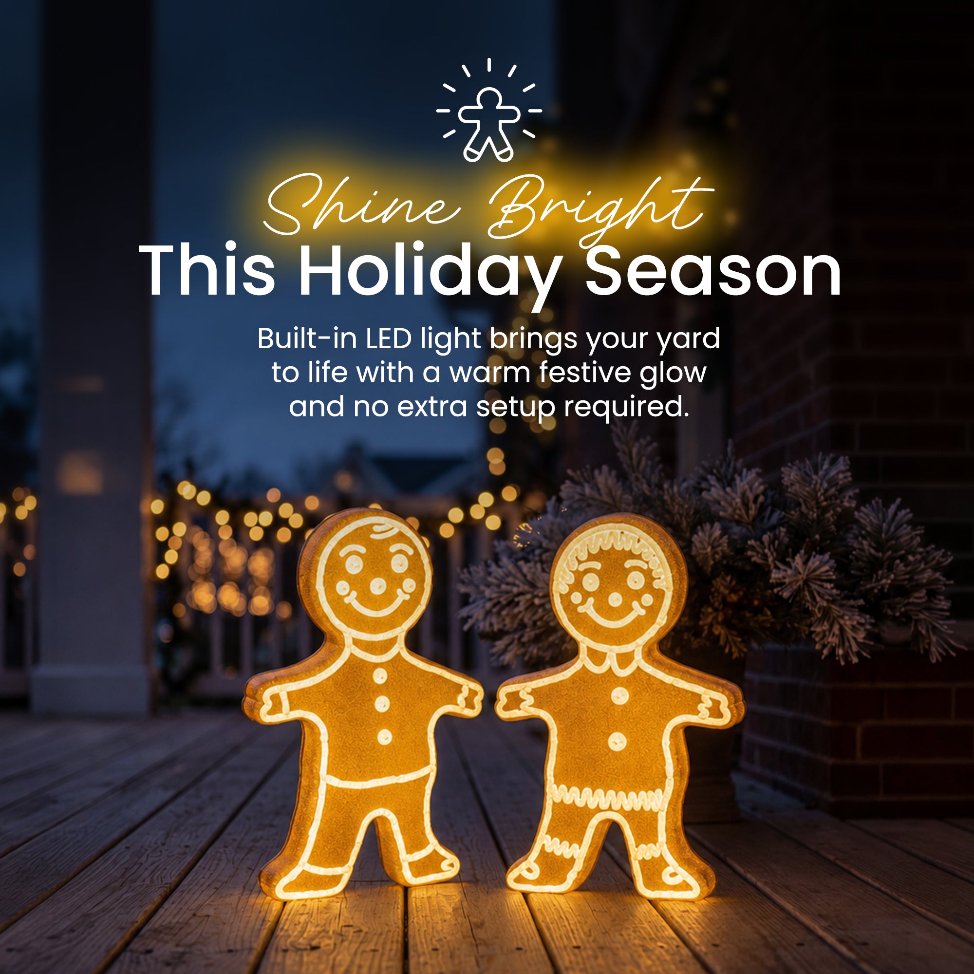 Union Products Light Up Gingerbread Person Garden Decor Statue (For Parts)
