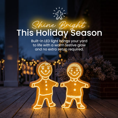 Union Products Light Up Gingerbread Person Garden Decor Statue (For Parts)