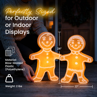 Union Products Light Up Gingerbread Person Garden Decor Statue (For Parts)