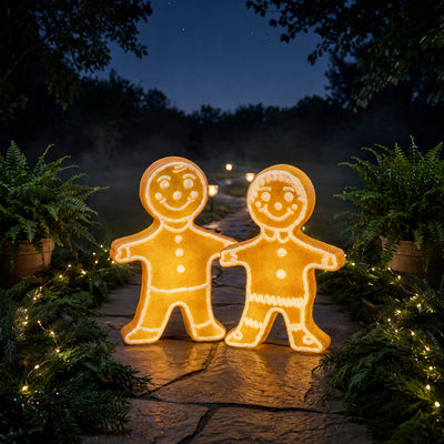 Union Products Light Up Gingerbread Person Garden Decor Statue (For Parts)