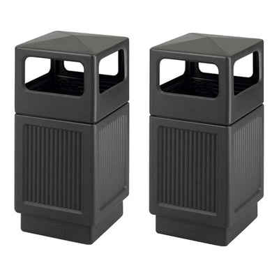 Safco Canmeleon Outdoor and Indoor Recessed Panel Trash Can, 38 Gallon (2 Pack)