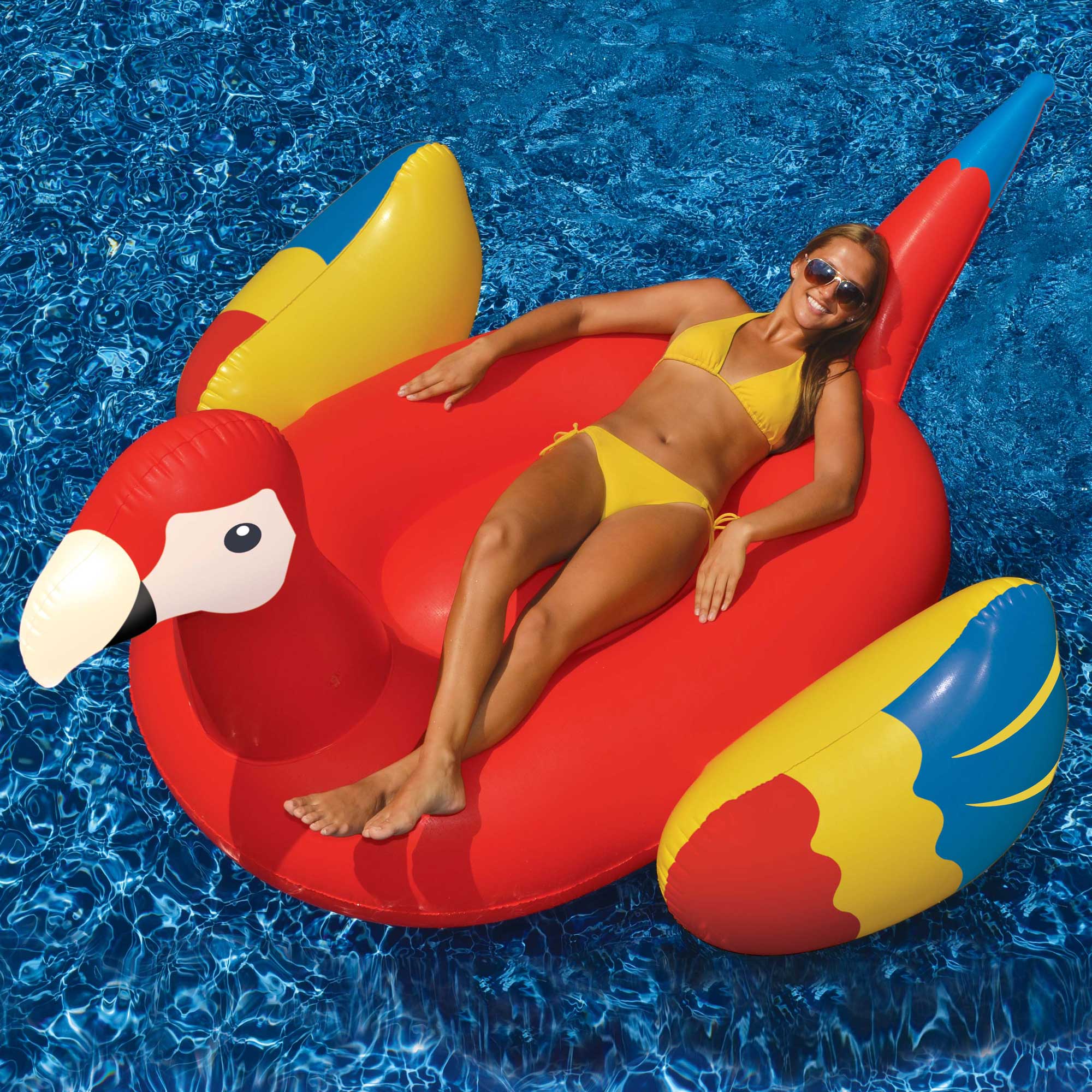 Pool Giant Owl Inflatable Bundled w/ Giant Tropical Parrot Inflatable Float