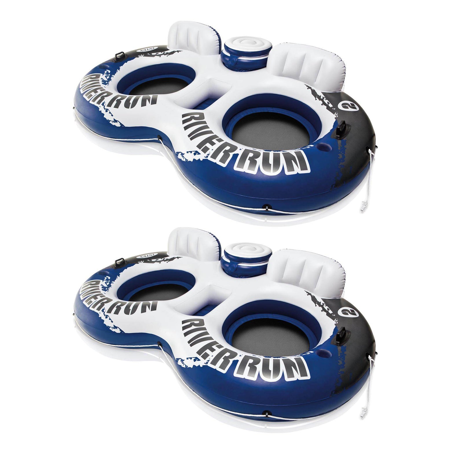 Intex River Run II 2 Person Water Tubes Outdoor Pool Lake Floating Raft Lounger - VMInnovations