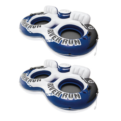 Intex River Run II 2 Person Water Tubes Outdoor Pool Lake Floating Raft Lounger - VMInnovations