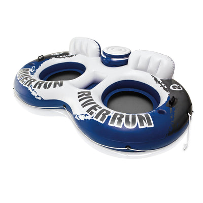 Intex River Run II 2 Person Water Tubes Outdoor Pool Lake Floating Raft Lounger - VMInnovations
