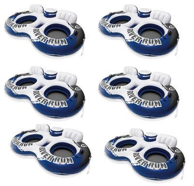 Intex River Run II 2-Person Water Tube w/ Cooler and Connectors (6 Pack) 58837EP - VMInnovations