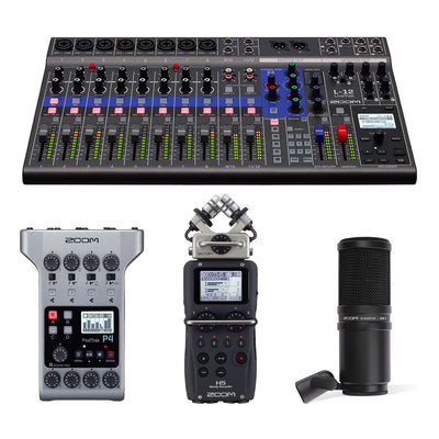 Zoom LiveTrak 12 Channel Professional Digital Mixer Recorder Set and Microphone