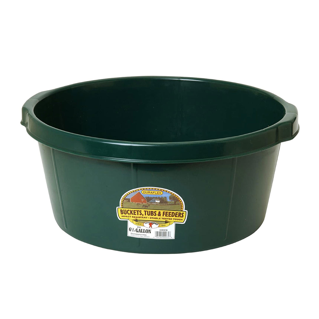 Little Giant 6.5 Gallon Plastic All Purpose Farm and Ranch Utility Tub, Green