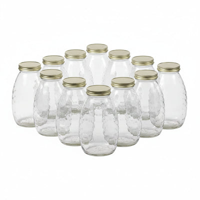 Little Giant 32 oz Beekeeping Honey Glass Skep Jar w/ Airtight Lid (12pk) (Used)
