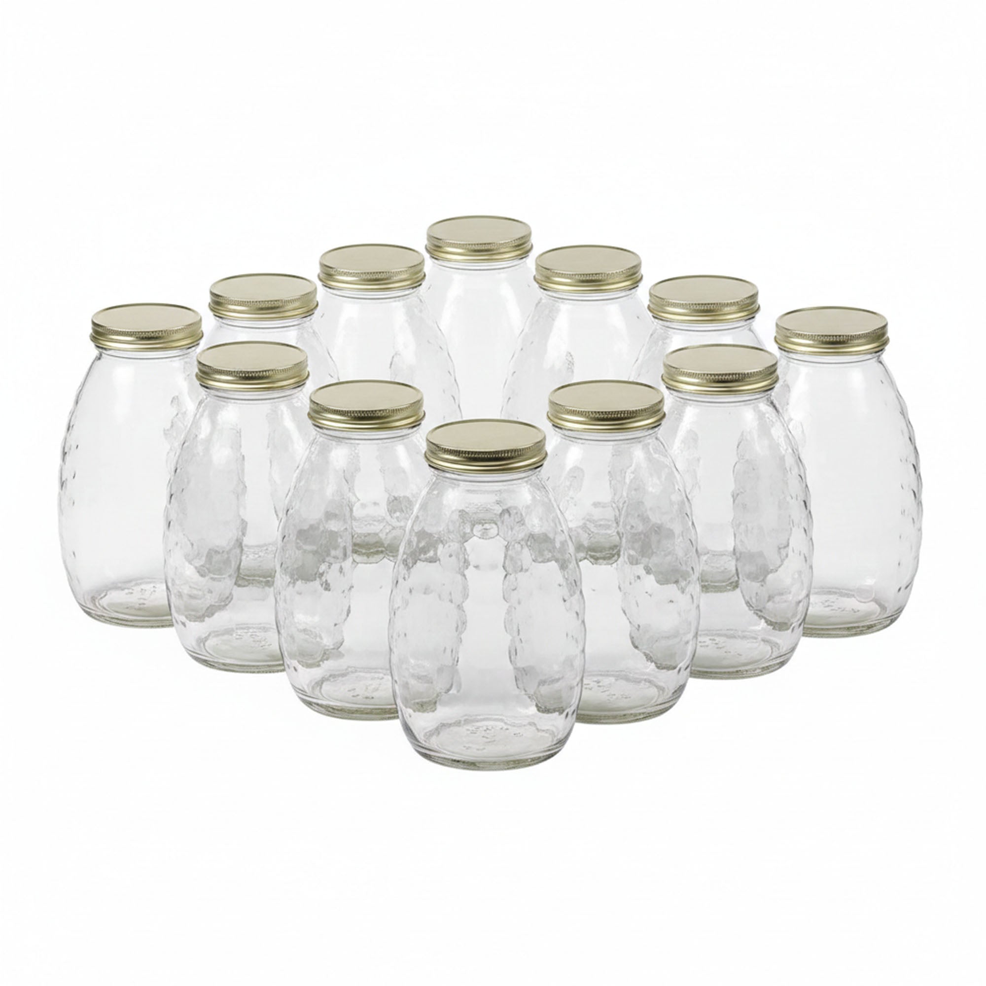Little Giant 32 oz Beekeeping Honey Glass Skep Jar w/ Airtight Lid (12pk) (Used) - VMInnovations