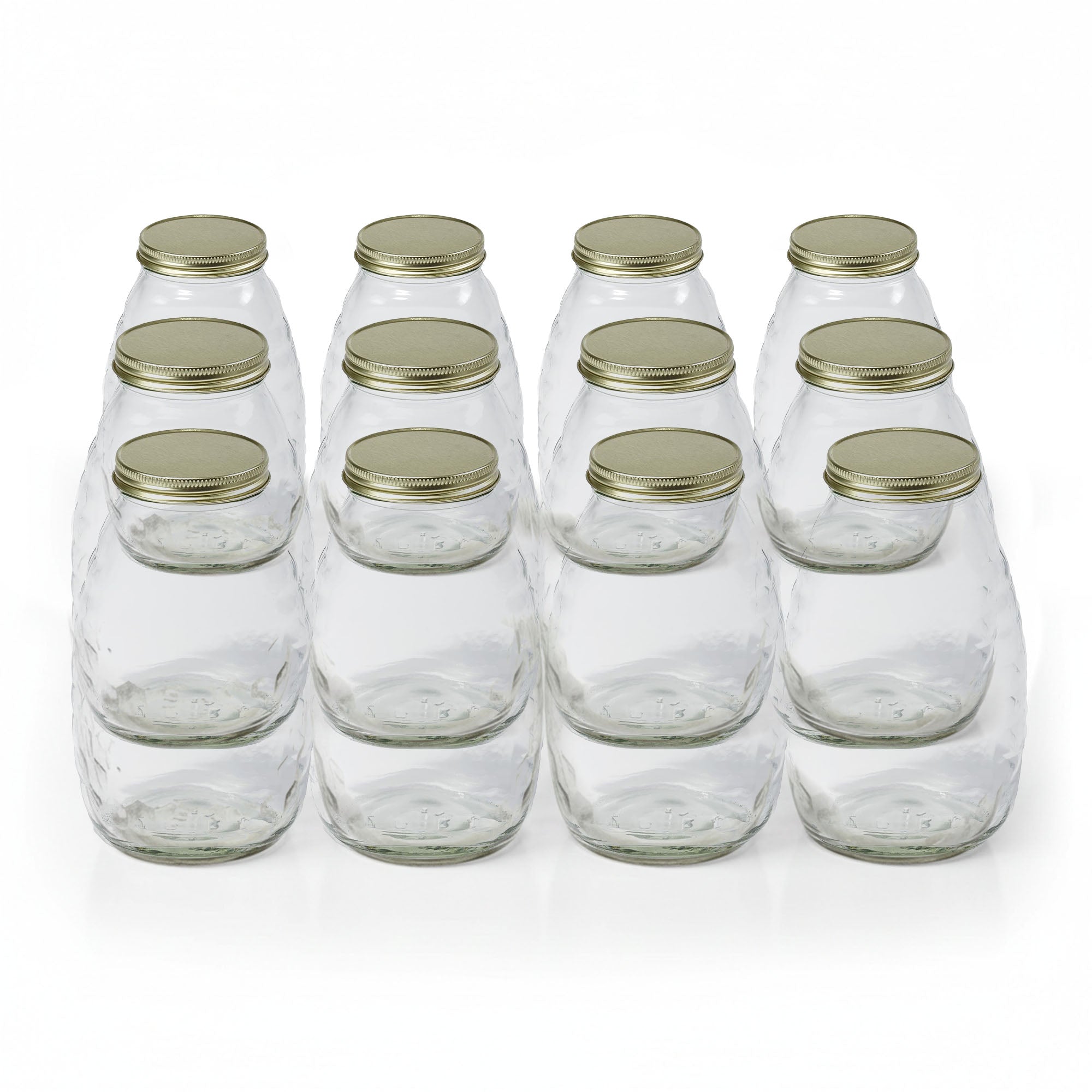 Little Giant 32 oz Beekeeping Honey Glass Skep Jar w/ Airtight Lid (12pk) (Used) - VMInnovations