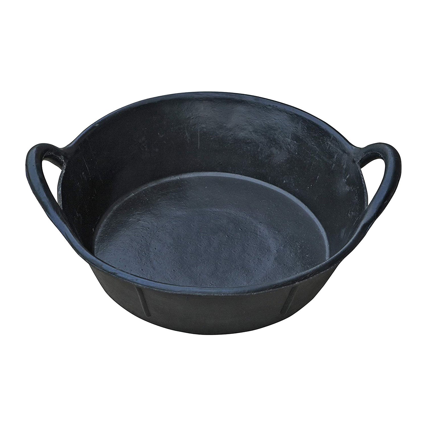 Little Giant 3 Gal Durable Rubber Flat Farm Livestock Feed Utility Pan, Black - VMInnovations