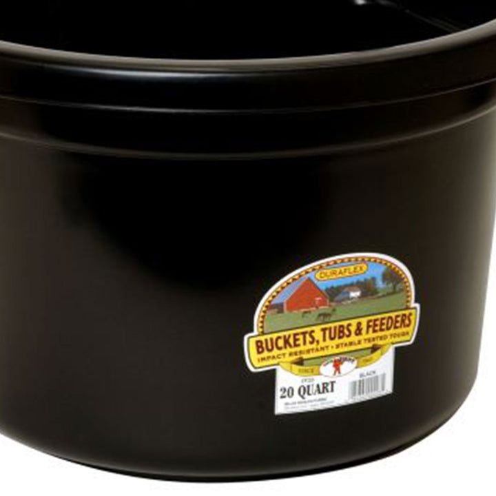 Little Giant 20 Quart Heavy Duty Mountable Plastic Fence Feeder Bucket, Black - VMInnovations