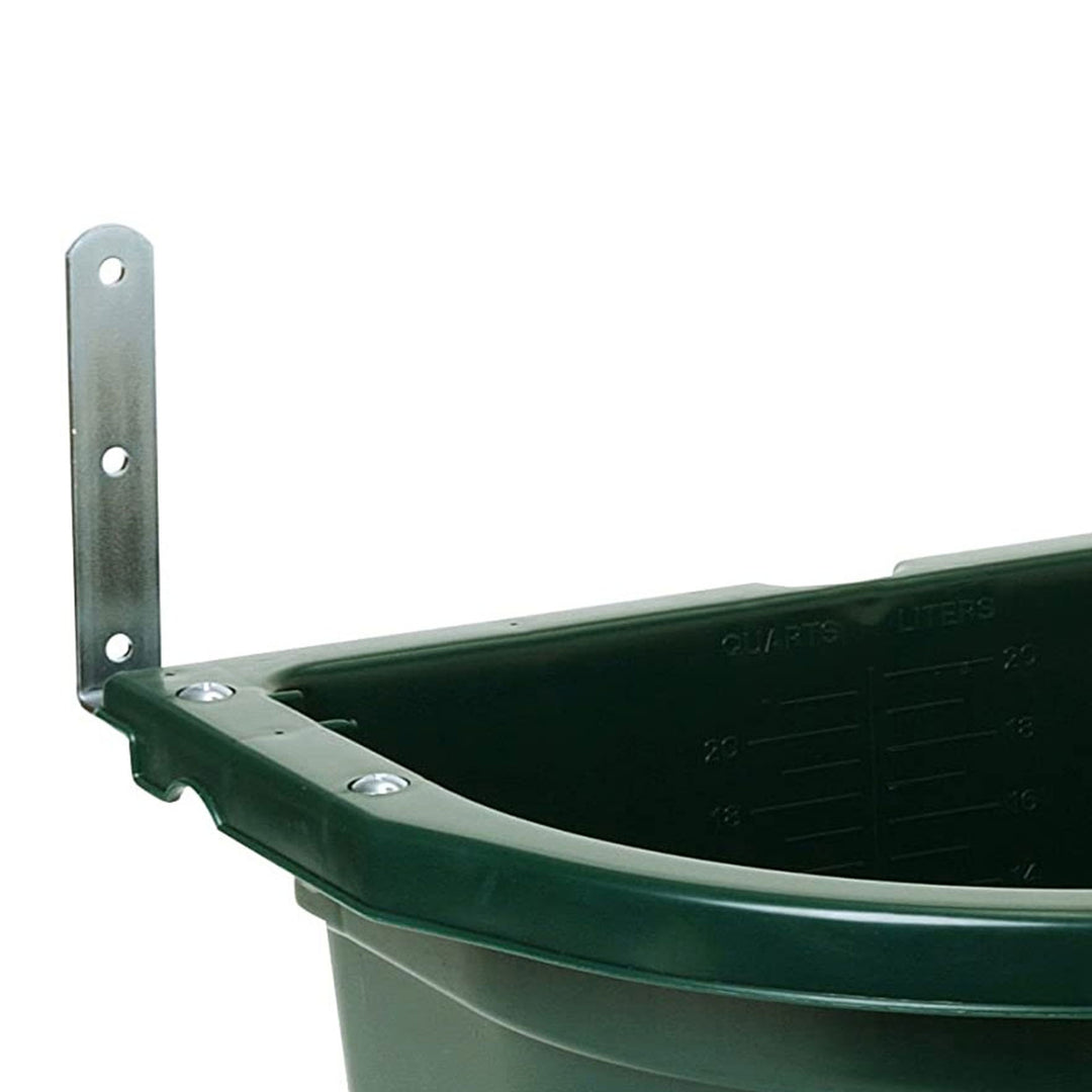 Little Giant 20 Quart Heavy Duty Mountable Plastic Fence Feeder Bucket, Green