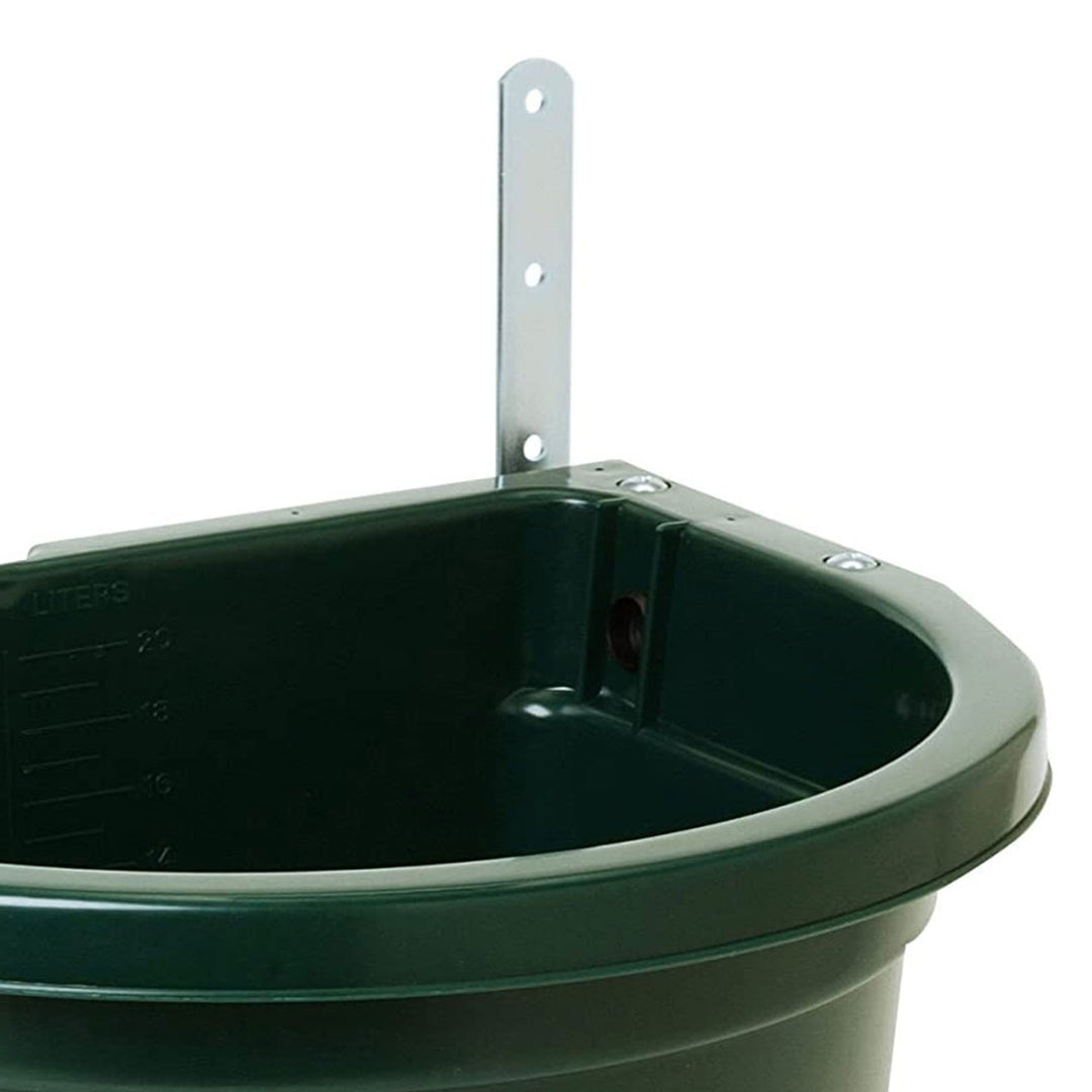 Little Giant 20 Quart Heavy Duty Mountable Plastic Fence Feeder Bucket, Green