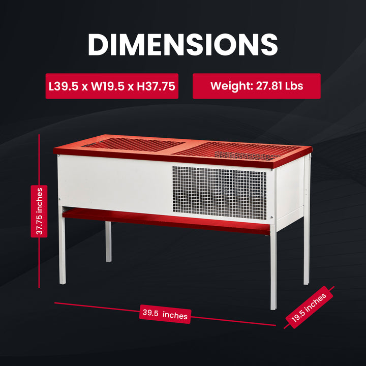 Little Giant Galvanized Steel Chick Brooder Box Enclosure with Litter Drop Pan - VMInnovations