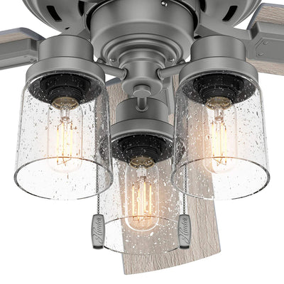 Hunter Fan Company Hartland 52" Indoor Home Low Profile Ceiling Fan w/ LED Light