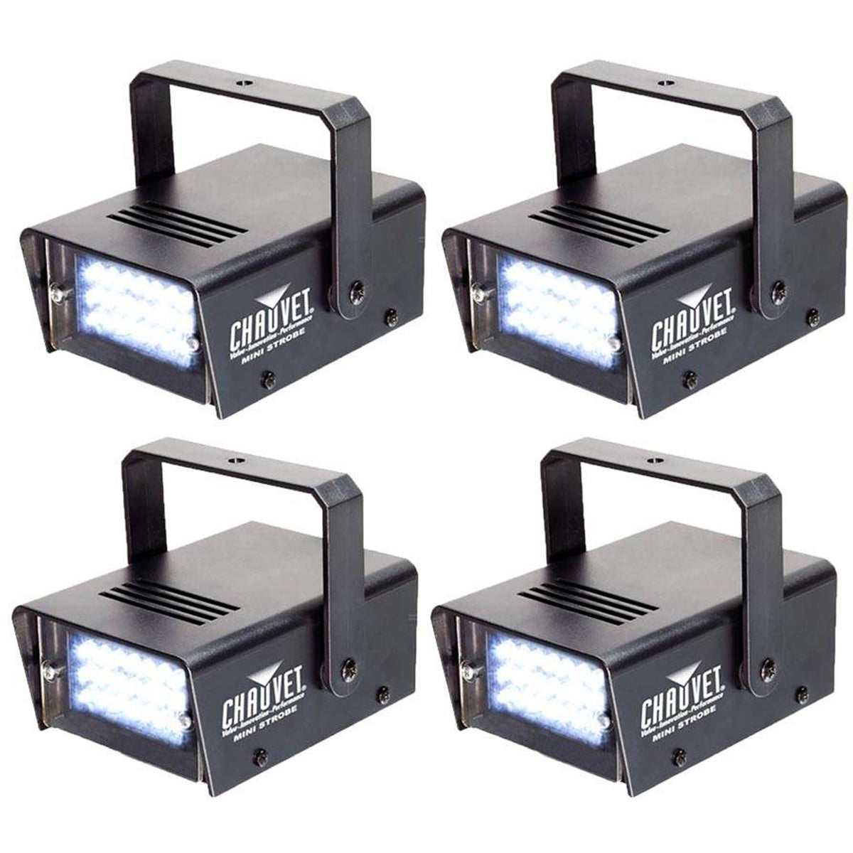 4 CHAUVET DJ CH730 Adjustable 1-12 Flash/Sec Mini Strobe LED Club Light Effects
