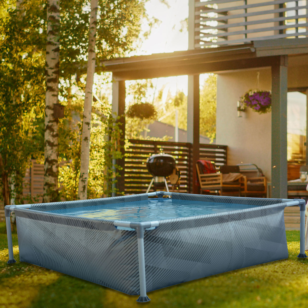 JLeisure Avenli 48 by 48 Inch 105 Gallon Square Above Ground Swimming Pool