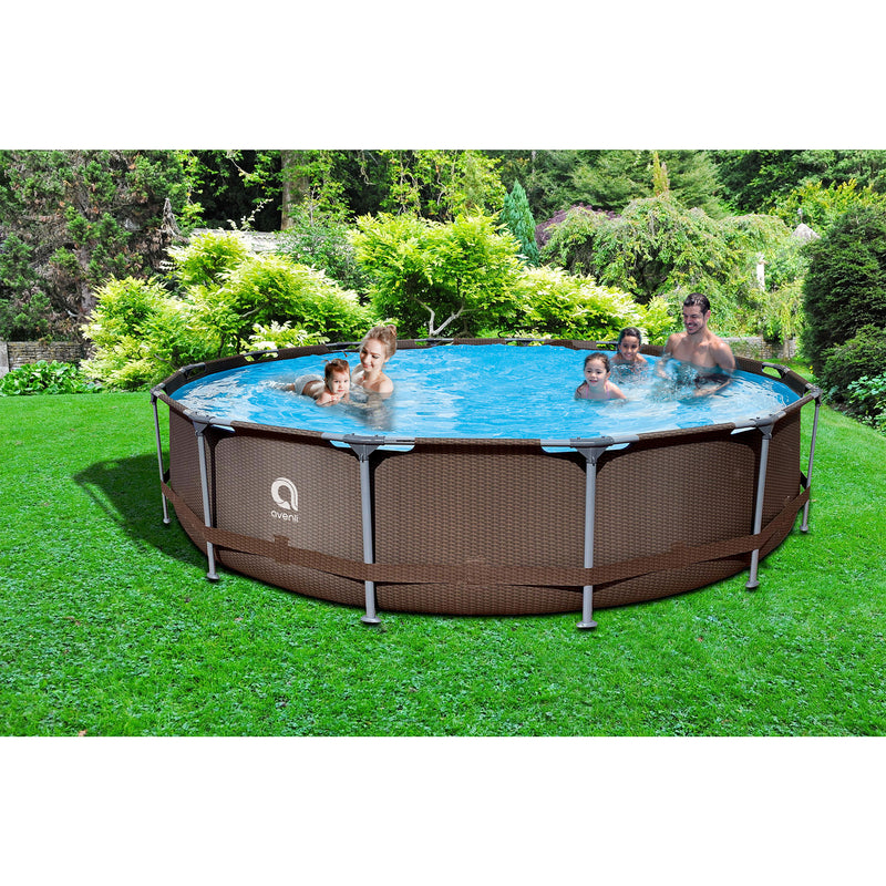 JLeisure Avenli 15 Foot x 33 Inch Steel Frame LamTech Above Ground Swimming Pool