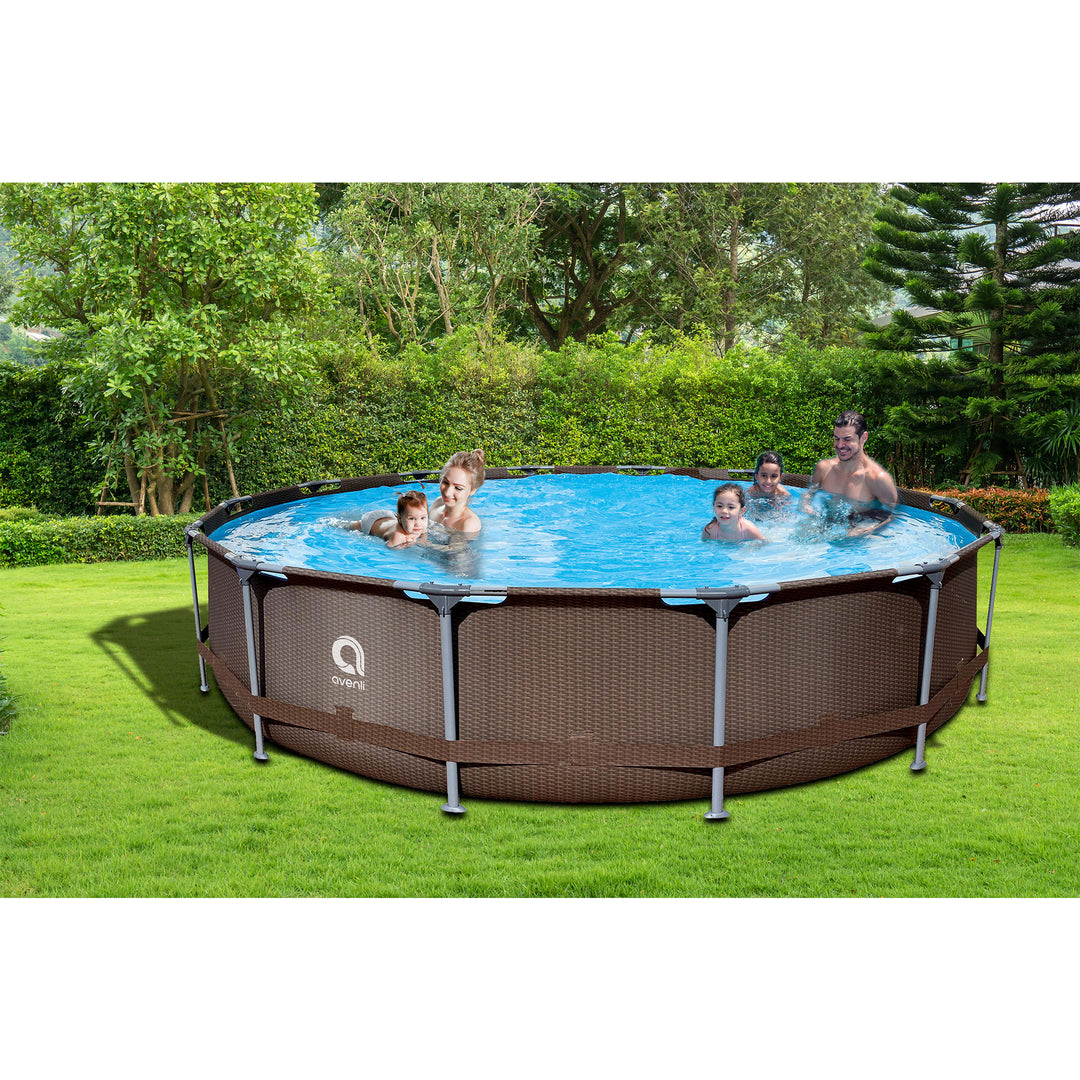 JLeisure Avenli 15 Foot x 33 in Steel Frame LamTech Above Ground Pool (Open Box)