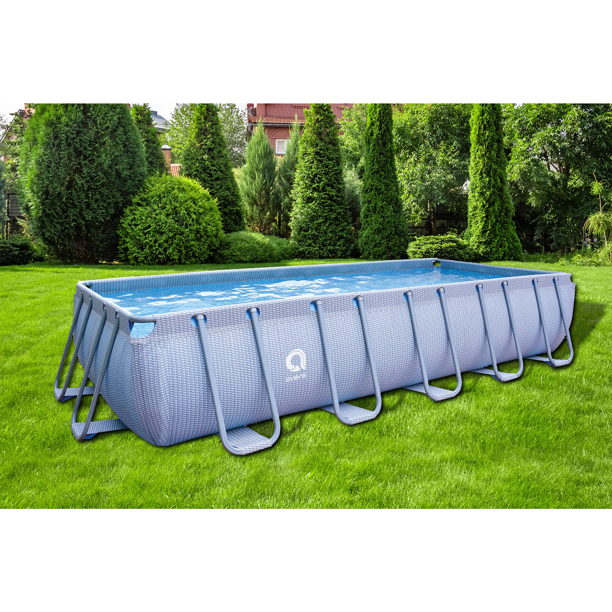 jLeisure Avenli 18 Foot x 39.5 Inch U Frame Rectangle Above Ground Swimming Pool (Used)