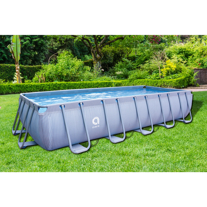 jLeisure Avenli 18 Foot x 39.5 Inch U Frame Rectangle Above Ground Swimming Pool