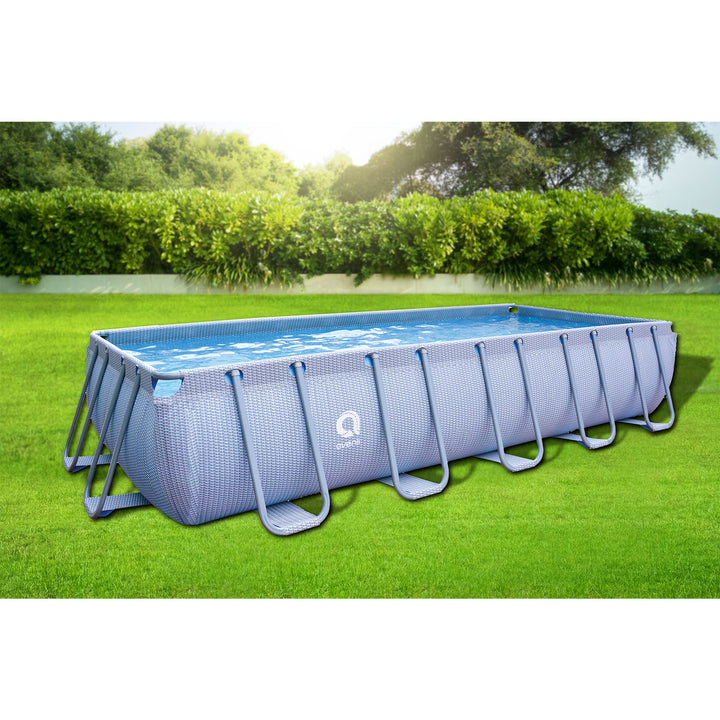 jLeisure Avenli 18 Foot x 39.5 Inch U Frame Rectangle Above Ground Swimming Pool