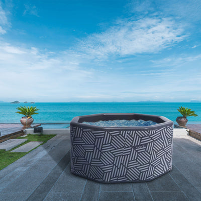 JLeisure Avenli 940L 67 Inch 5 Person Inflatable Hexagon Hot Tub Victory Spa