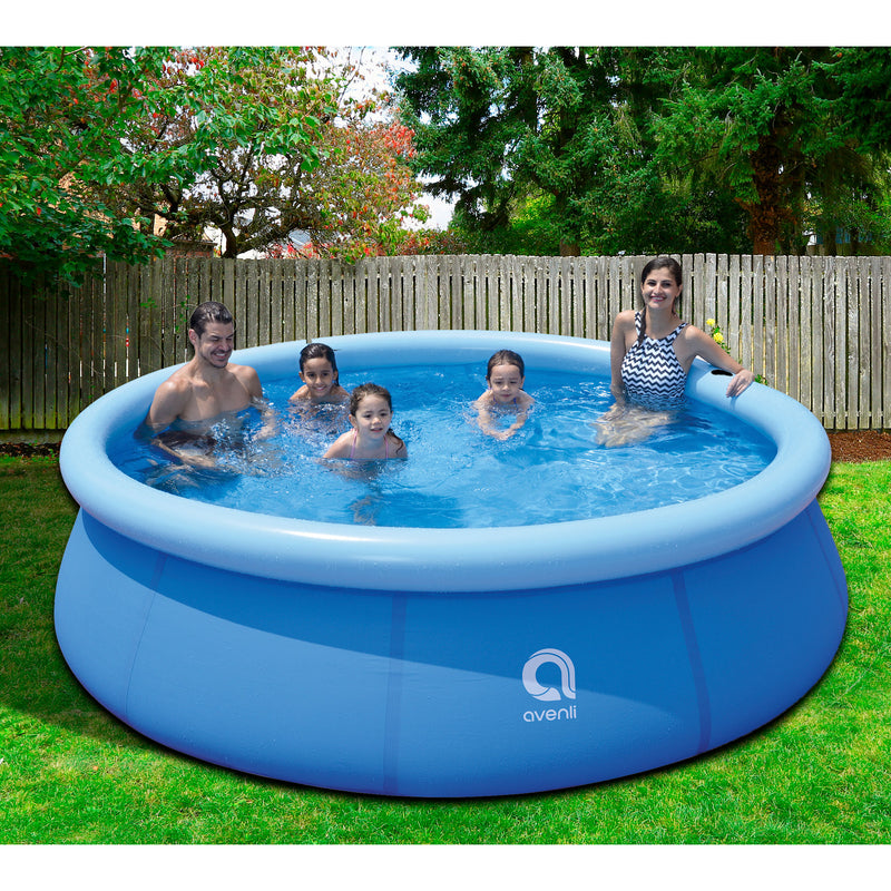 JLeisure 10 Foot x 30 Inch Prompt Set Inflatable Outdoor Backyard Swimming Pool
