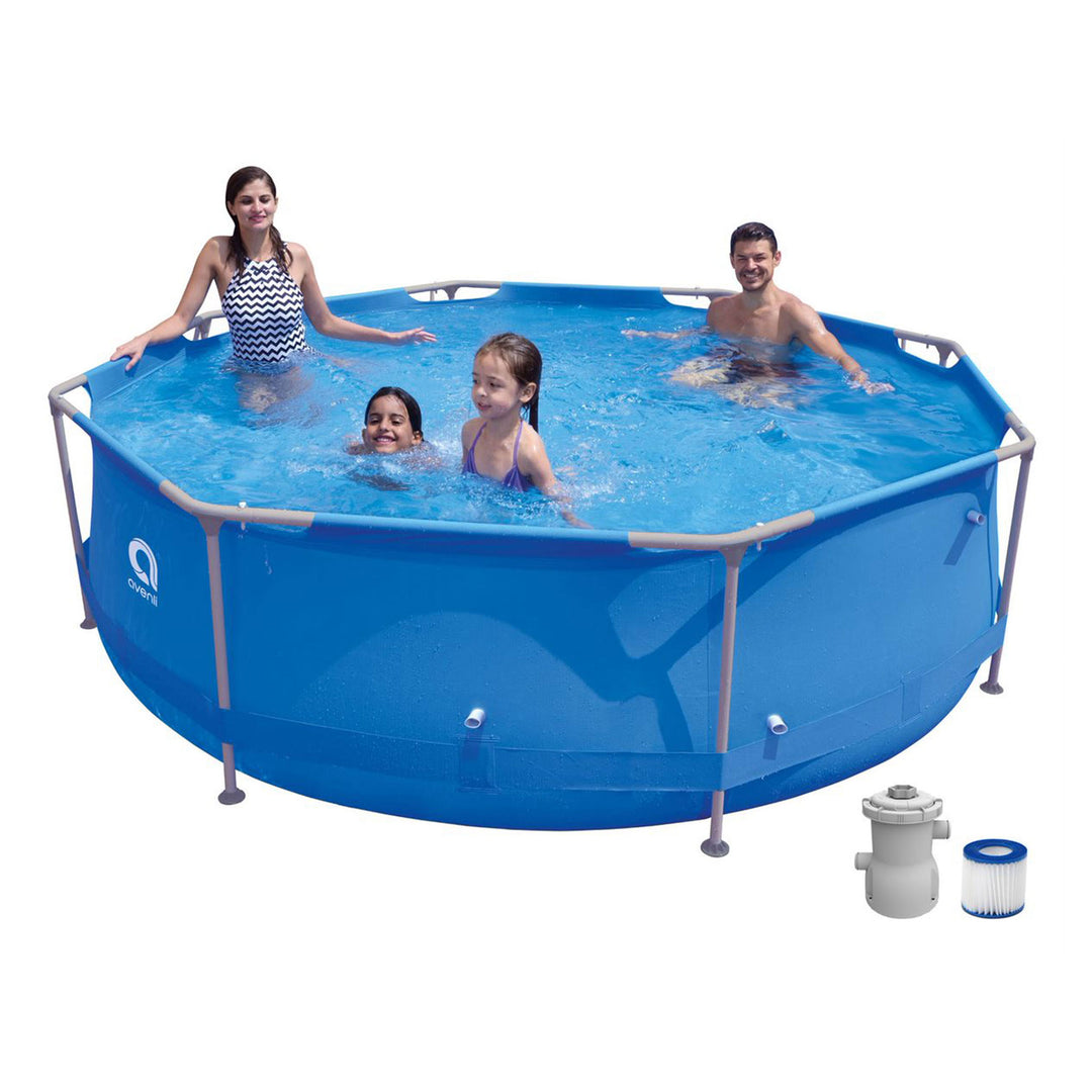 JLeisure Avenli 9 ft x 30 in 1,158 Gal Round Frame Easy Assembly Swimming Pool