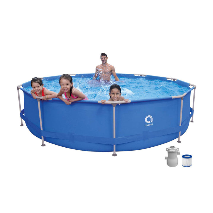 JLeisure Avenli Frame Round 12' 30" Tall 1,617 Gal Easy Assembly Swimming Pool