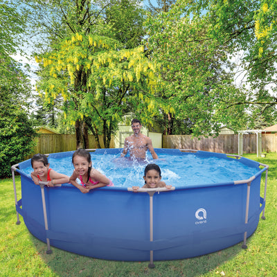 Round 12 Ft Wide 30 In Tall 1,617 Gal Easy Assembly Swimming Pool (Open Box) - VMInnovations