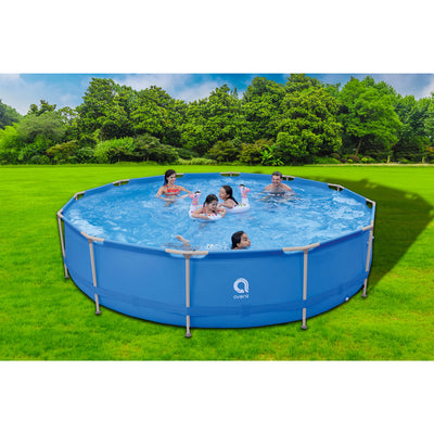 15 Foot x 36 Inch Steel Frame LamTech Above Ground Swimming Pool (For Parts)