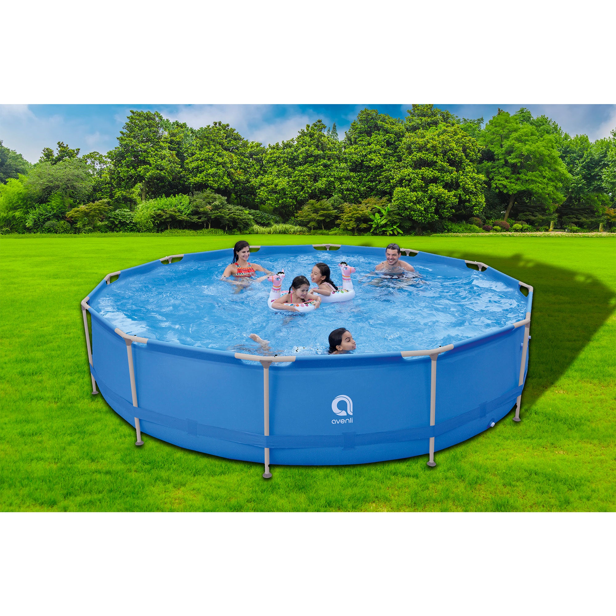 JLeisure Avenli 15 Foot x 36 Inch Steel Frame LamTech Above Ground Swimming Pool - VMInnovations