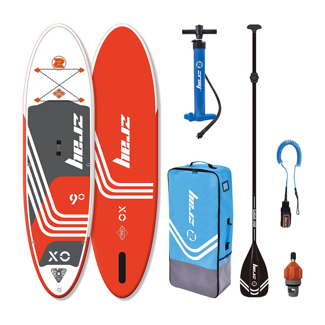 9' X-Rider Youngr X0 Inflatable SUP Paddle Board Kit, Red/White (For Parts)