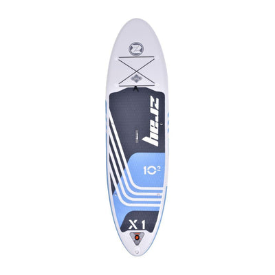 Zray 10'2" X-Rider X1 Inflatable SUP All Around Paddle Board Kit, Blue/White