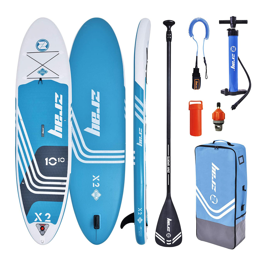 \10'10" X-Rider Deluxe X2 Inflatable SUP All Around Paddle Board Kit, Blue(Used)