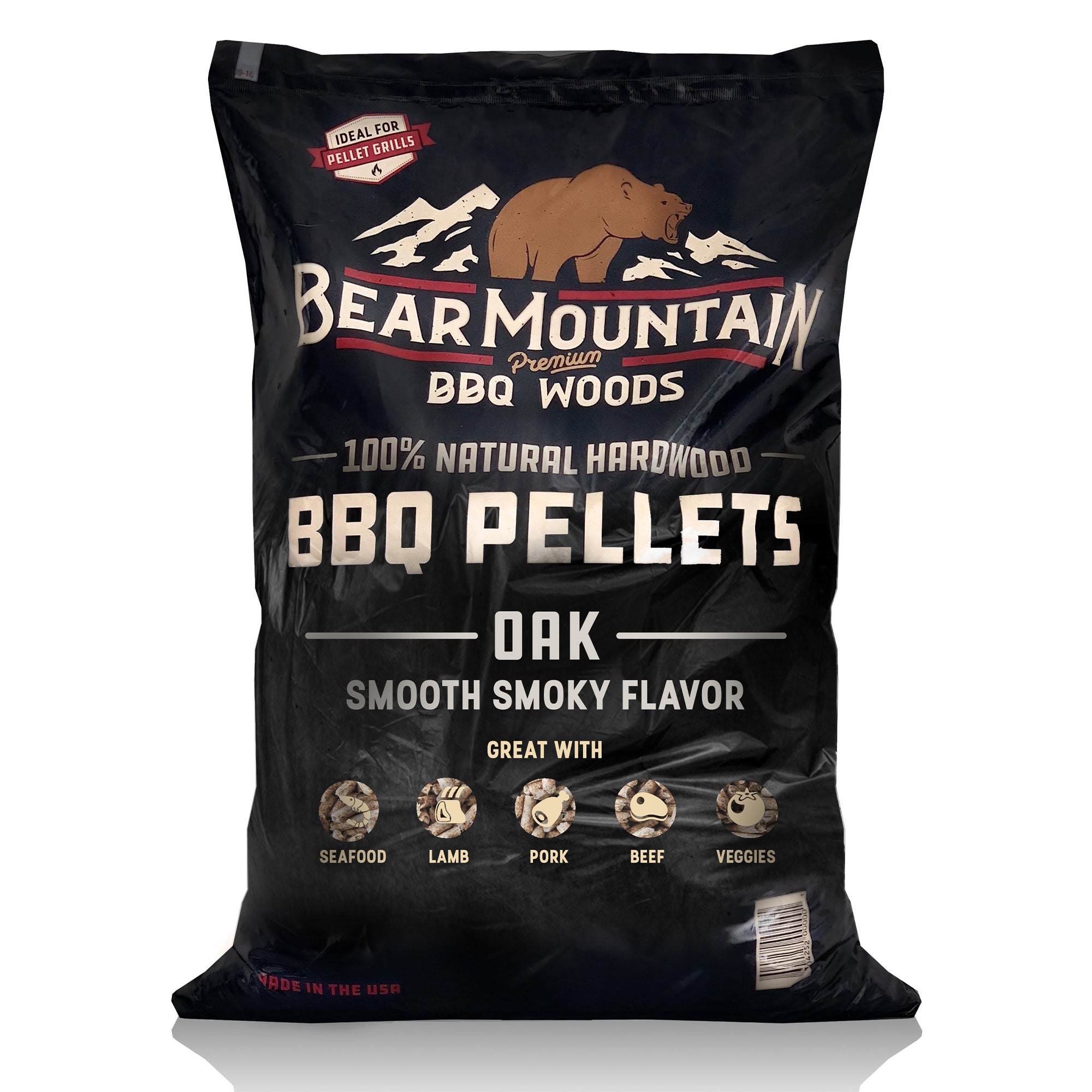 Premium All Natural Oak Hardwood Smoker Pellets, 40 Pounds (Open Box)