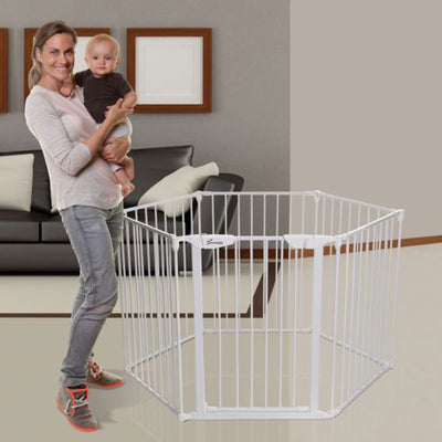 Dreambaby L2020BB Mayfair Converta 147.5 Inch 3 in 1 Baby Gate Playpen, White - VMInnovations
