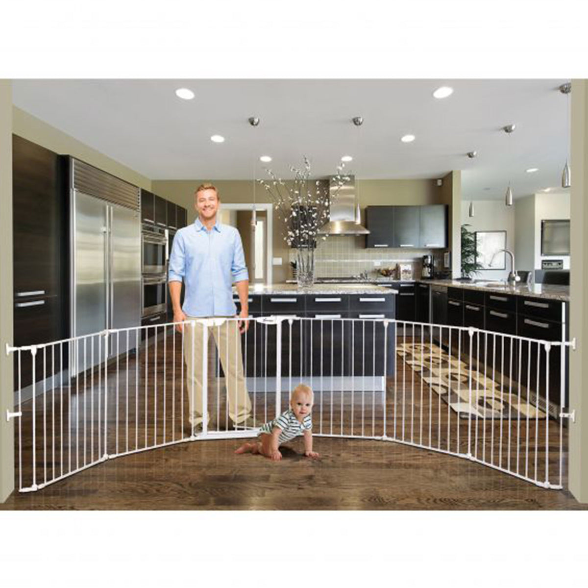 Dreambaby L2020BB Mayfair Converta 147.5 Inch 3 in 1 Baby Gate Playpen, White - VMInnovations