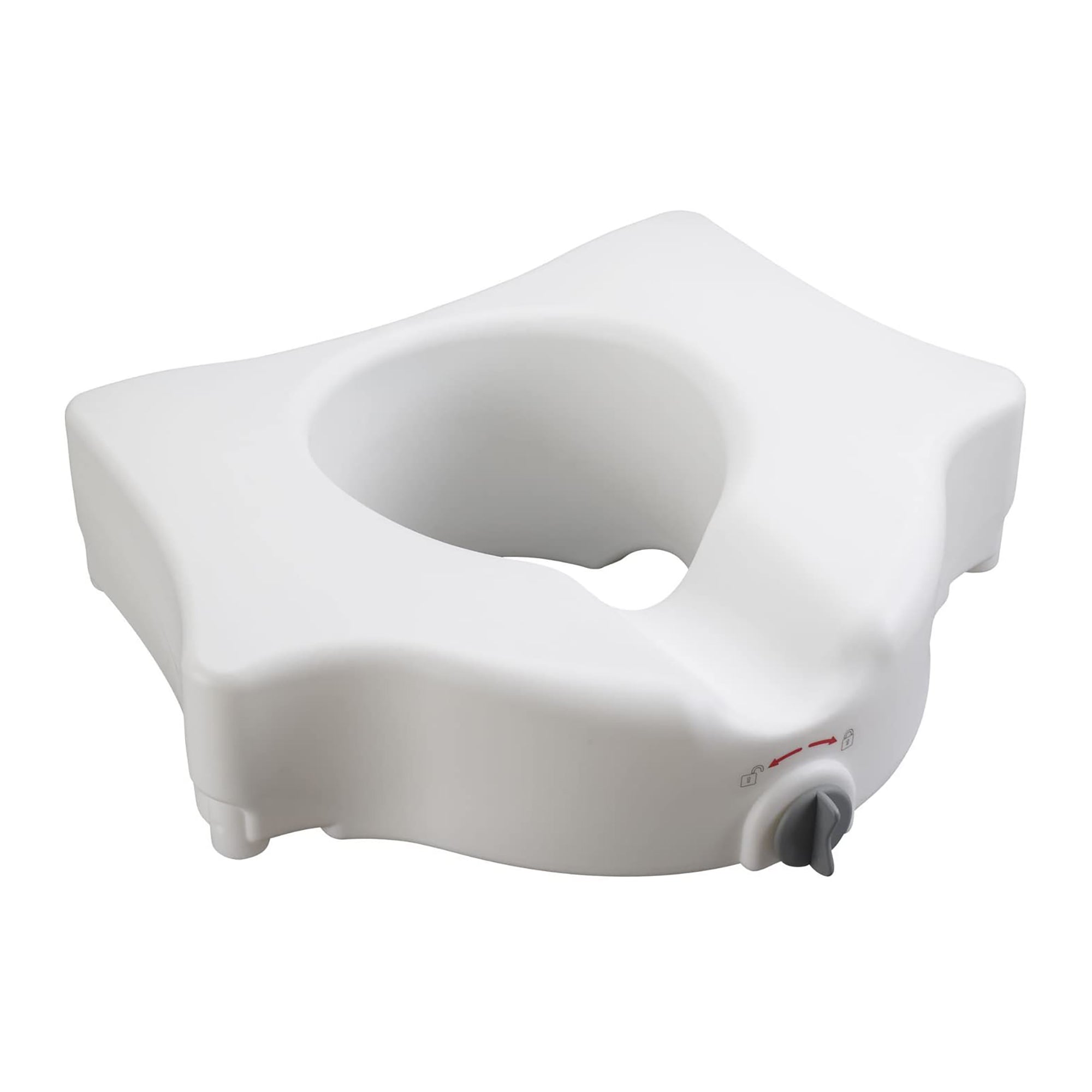 Drive Medical Universal Raised Locking Home Plastic Armless Toilet Seat, White