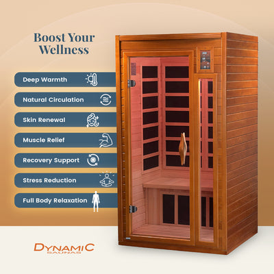 Dynamic Saunas Barcelona 1-2 Person Hemlock Wood Home Infrared Sauna (For Parts)