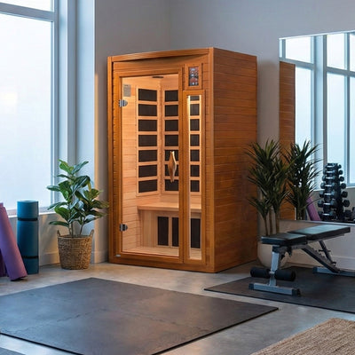 Dynamic 1 to 2 Person Hemlock Wood Low EMF FAR Infrared Sauna For Home (Damaged)