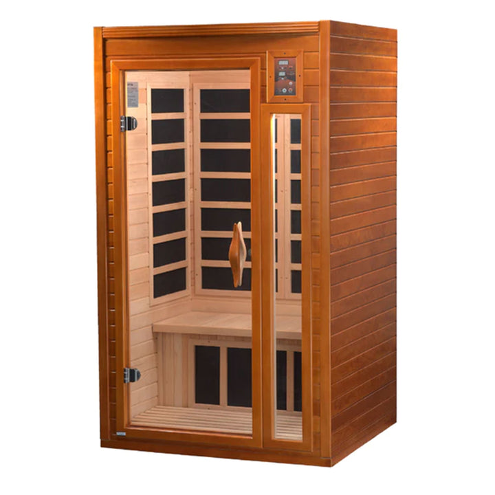 Dynamic Saunas Barcelona 1 to 2 Person Hemlock Wood Infrared Sauna For Home - VMInnovations
